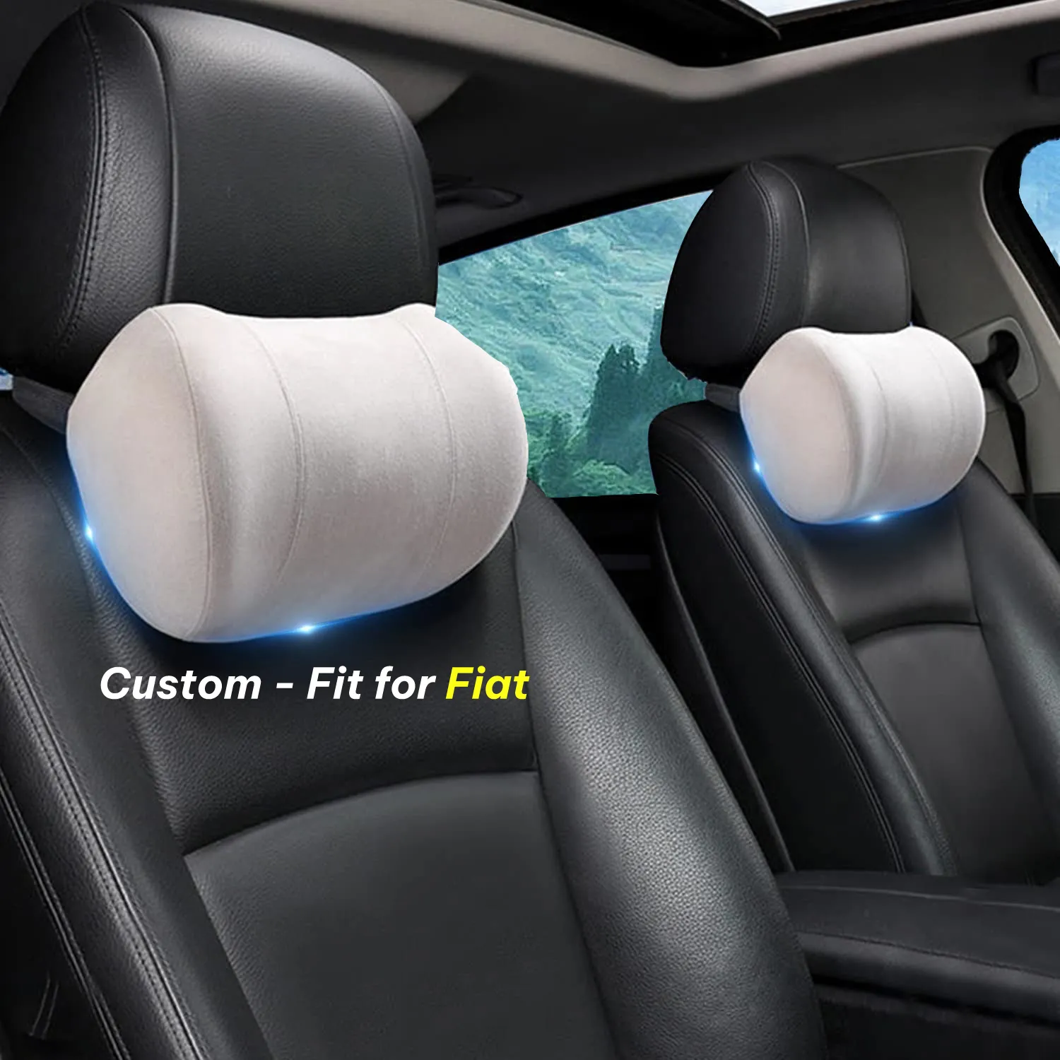 Car Headrest (2 PCS), Custom-Fit For Car, Update Version Premium Memory Foam Car Neck Pillow WAFT227