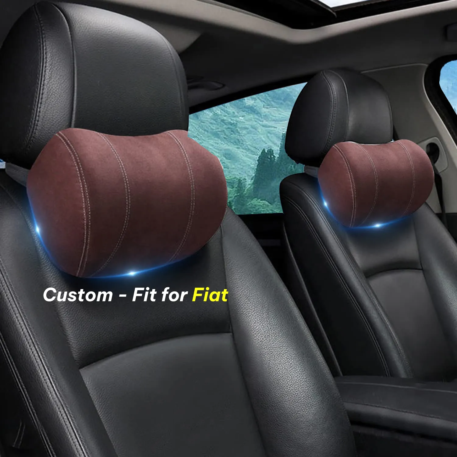 Car Headrest (2 PCS), Custom-Fit For Car, Update Version Premium Memory Foam Car Neck Pillow WAFT227