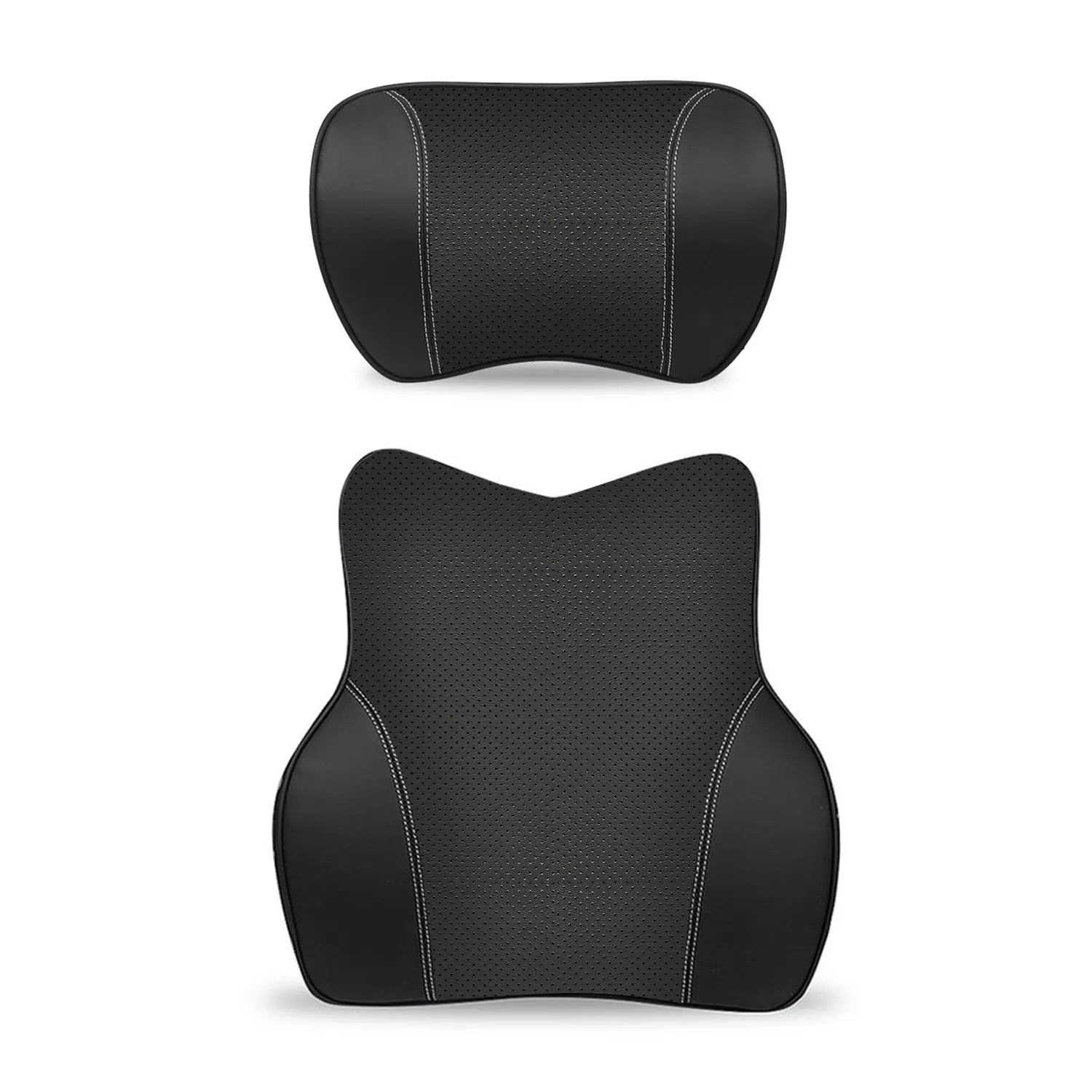 Car Headrest Neck Pillow and Lumbar Support Back Cushion Kit, Custom Fit For Your Cars, Memory Foam Erognomic, Car Accessories CH13992