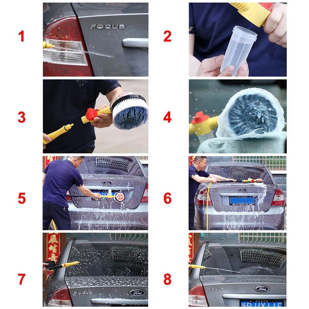 Car Pressure Washer Rotating Wash Brush Vehicle Care Washing Sponge Cleaner