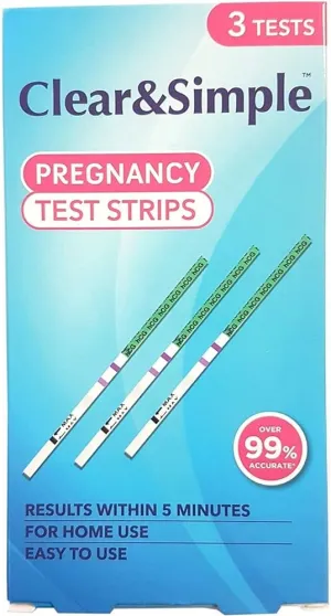 Clear & SIMPLE pregnancy test strip test strip 20miu home urine detection kit Pregnancy Test Strips 20miu Home URING KITS Results in 5 minutes 99%