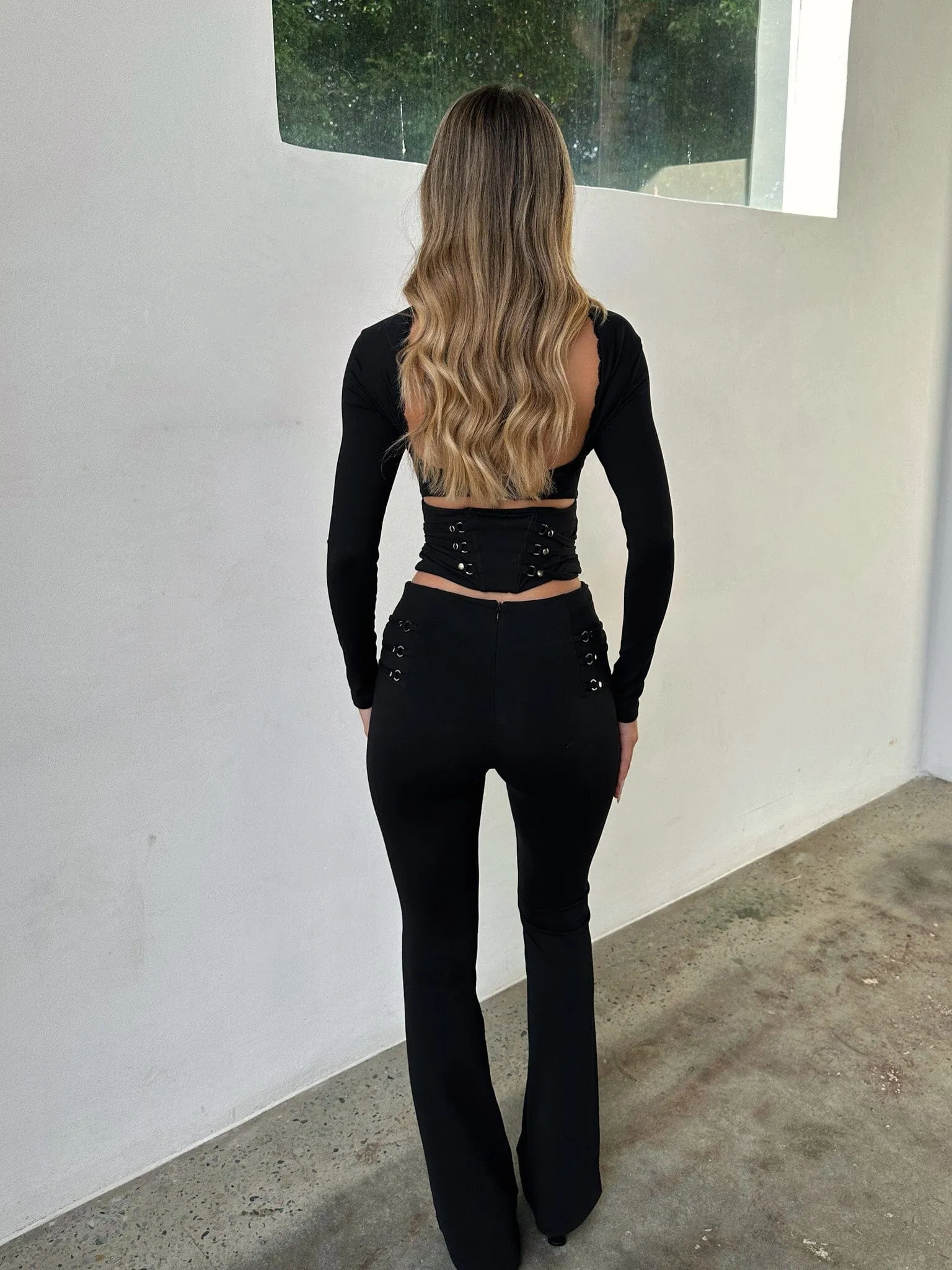 CLEMENT LONG SLEEVE TOP BLACK