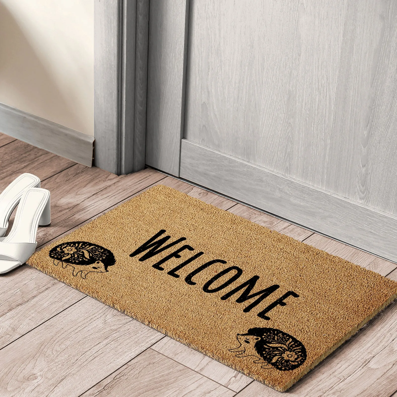 Coir Doormat - Welcome Hedgehog