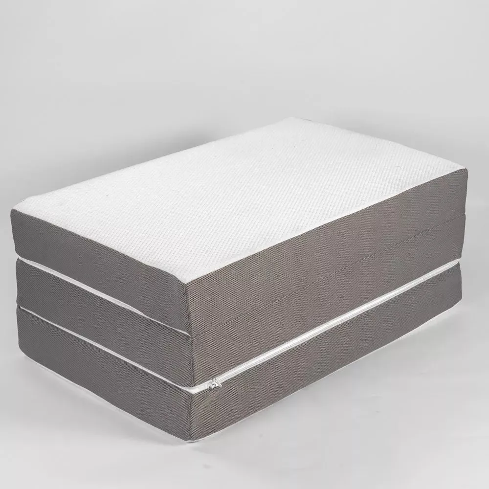 Continental Sleep 3-Inch Portable Tri Folding Gel Memory Foam Mattress | Breathable Mesh Sides with Ultra Soft, Removable and Washable Cover, 25" - new
