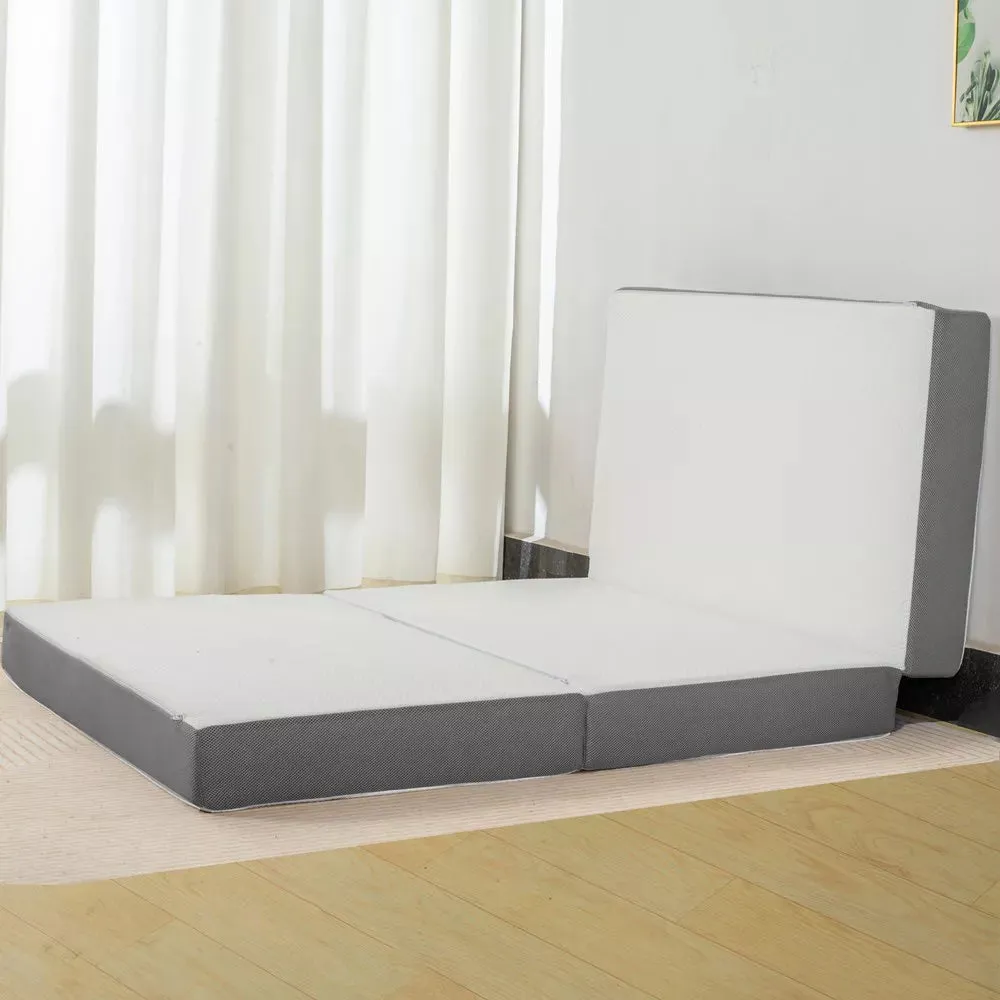 Continental Sleep 3-Inch Portable Tri Folding Gel Memory Foam Mattress | Breathable Mesh Sides with Ultra Soft, Removable and Washable Cover, 25" - new