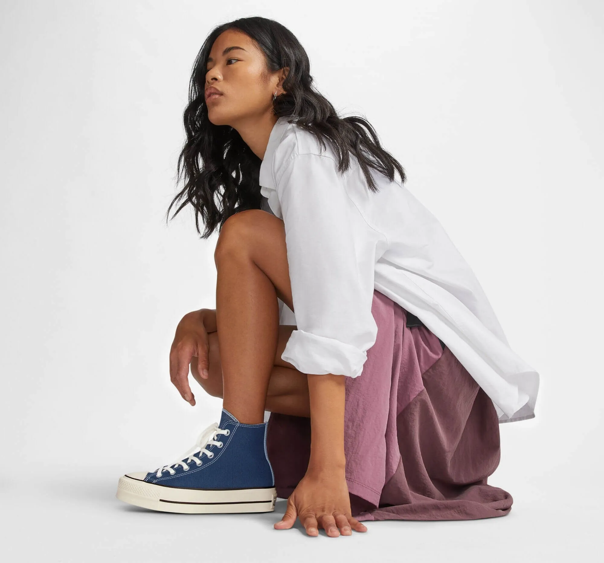 Converse Chuck Taylor All Star Lift Platform Denim NAVY/EGRET/SUNRISE PINK