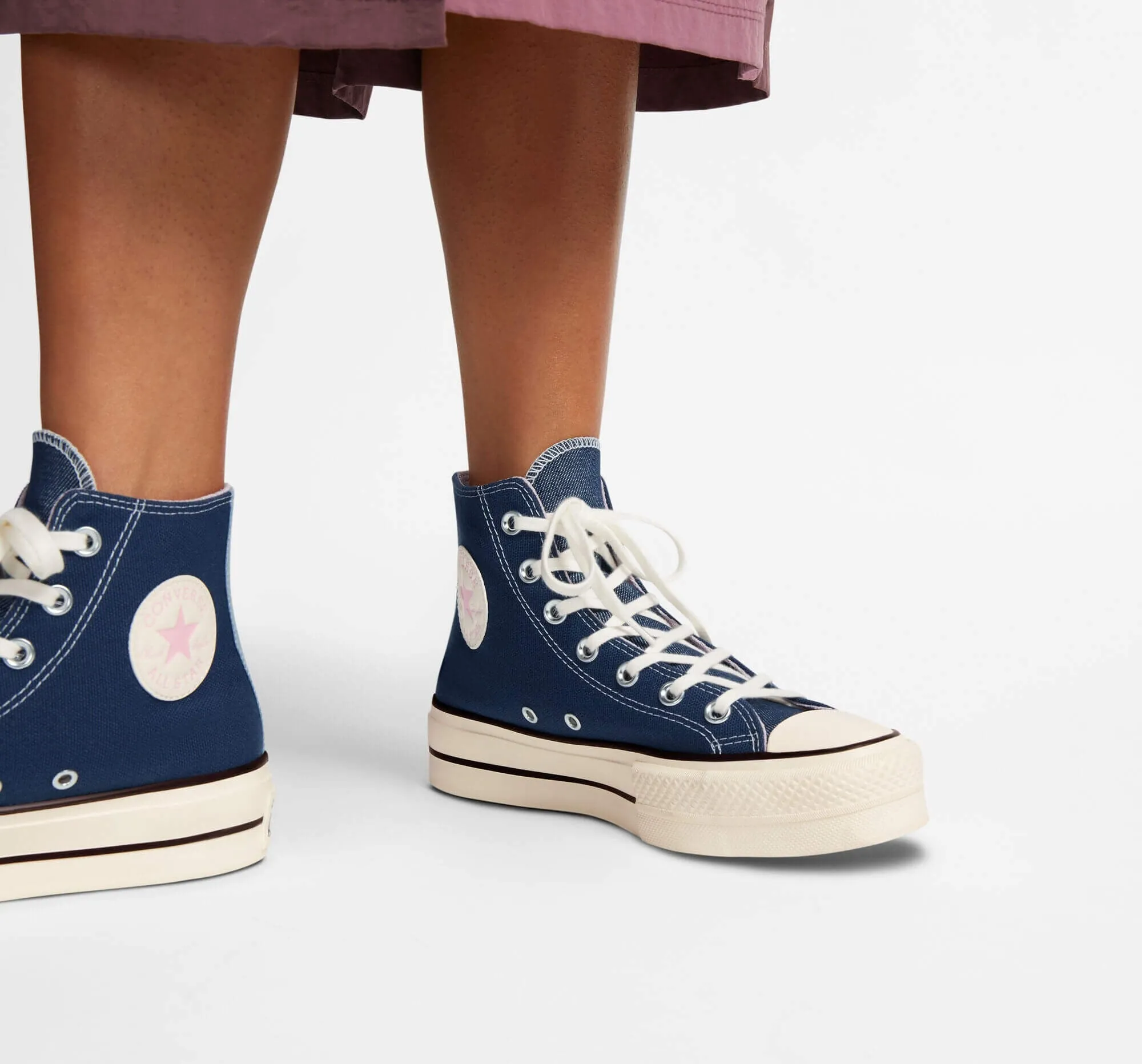 Converse Chuck Taylor All Star Lift Platform Denim NAVY/EGRET/SUNRISE PINK
