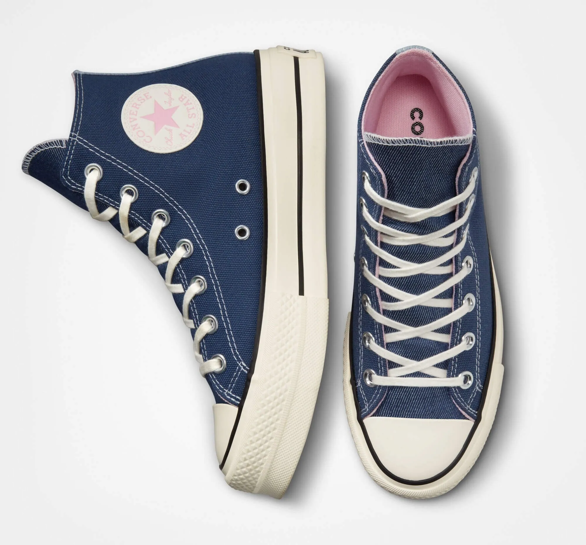 Converse Chuck Taylor All Star Lift Platform Denim NAVY/EGRET/SUNRISE PINK