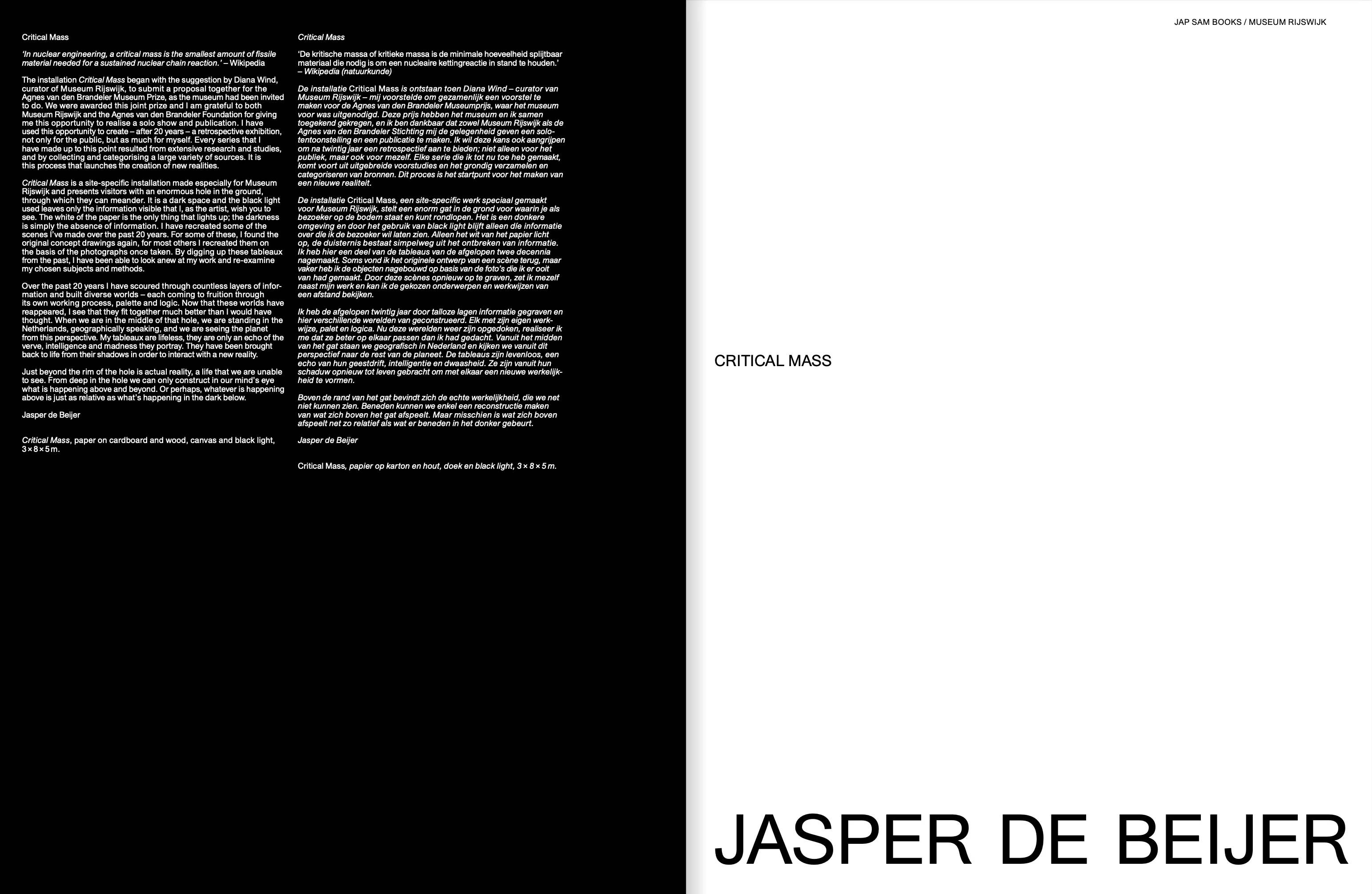 Critical Mass. Jasper de Beijer