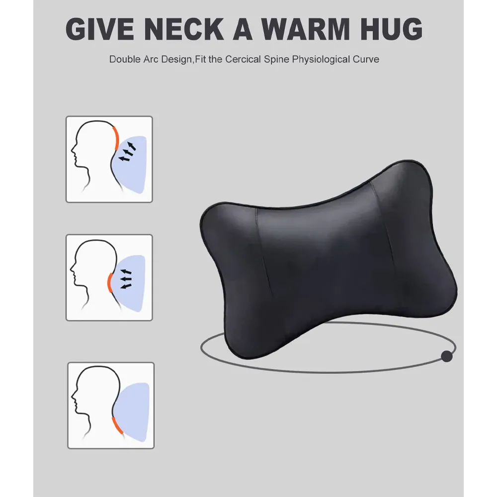 Custom Text For For Thickened Foam Car Neck Pillow, Compatible with All Cars, Soft Leather Headrest (2 Pieces) for Driving Home Office PE13990