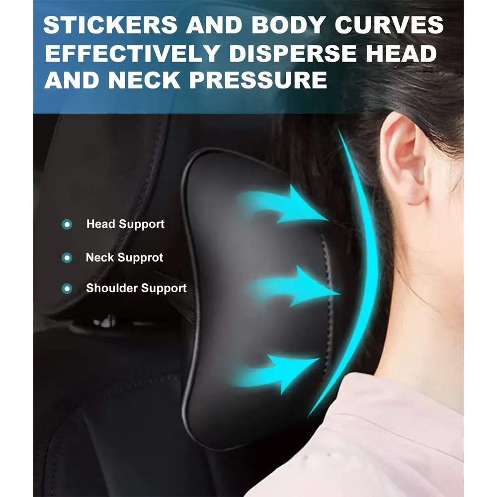 Custom Text For For Thickened Foam Car Neck Pillow, Compatible with All Cars, Soft Leather Headrest (2 Pieces) for Driving Home Office PE13990