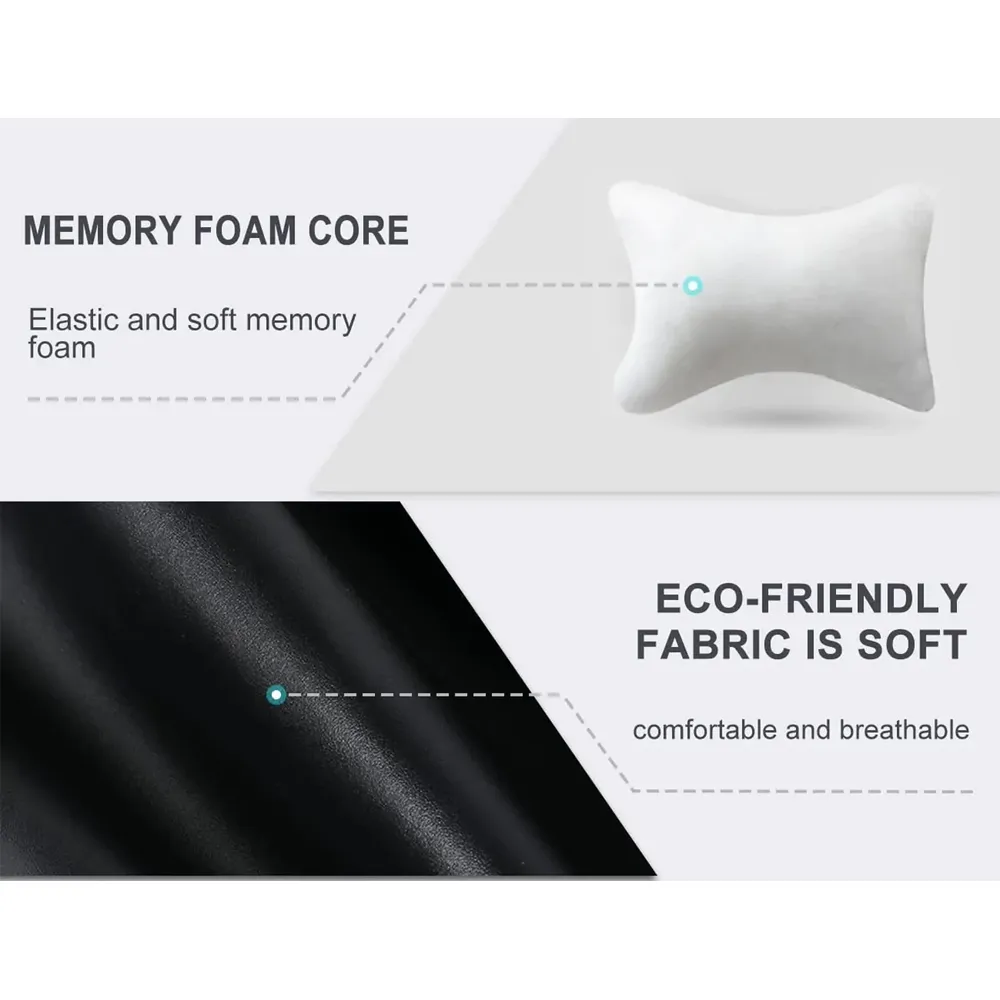 Custom Text For For Thickened Foam Car Neck Pillow, Compatible with All Cars, Soft Leather Headrest (2 Pieces) for Driving Home Office PE13990