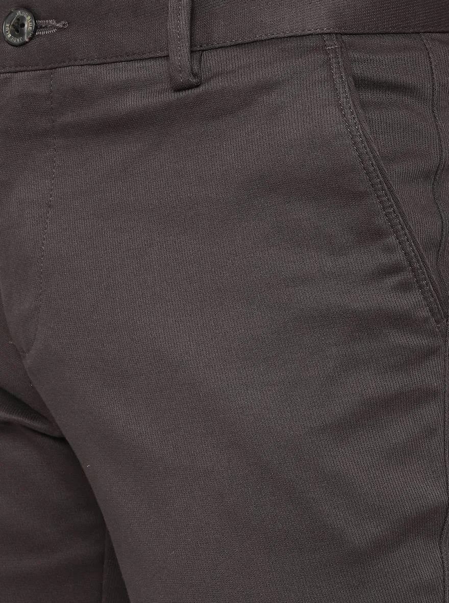 Dark Grey Solid Uno Fit Casual Trouser | JadeBlue