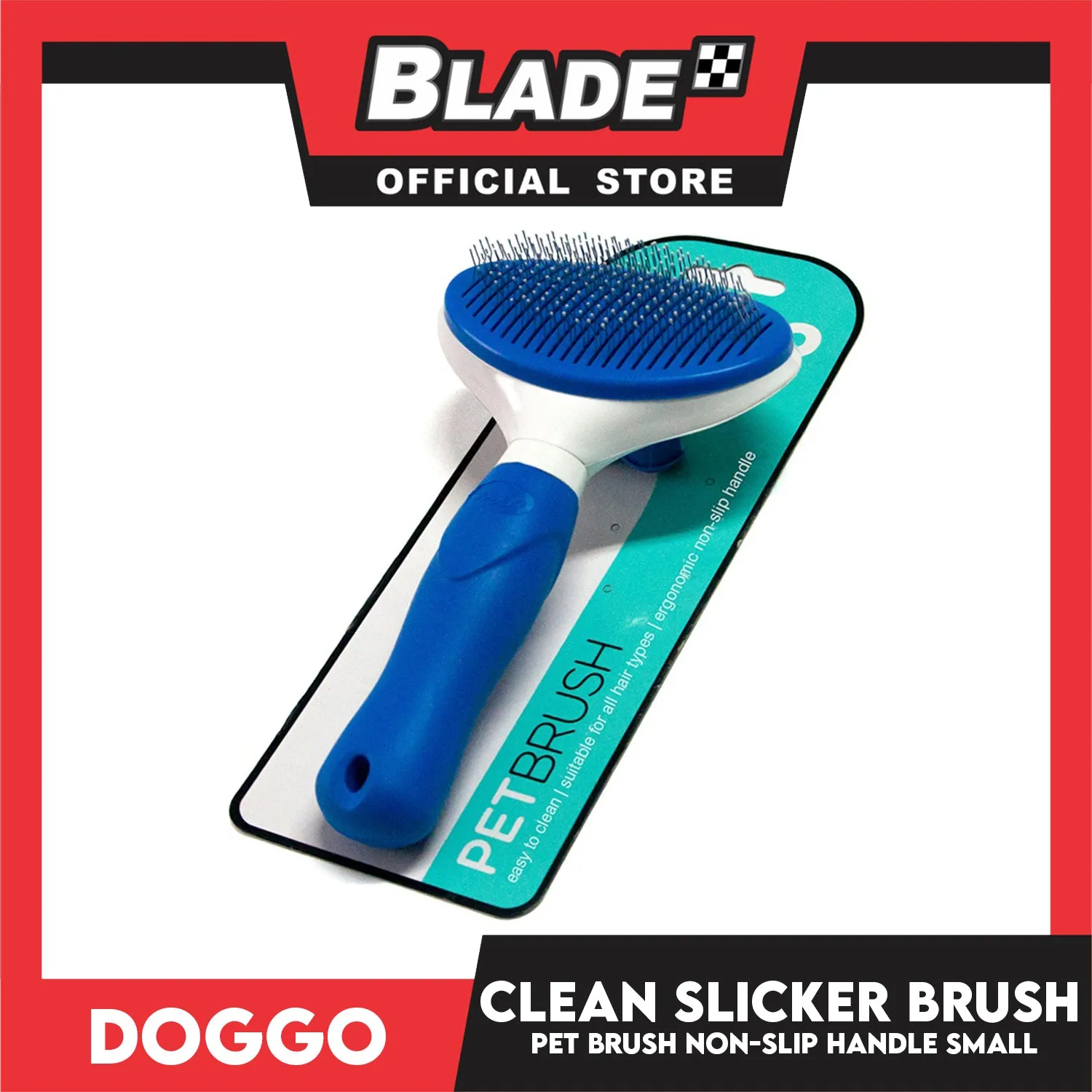 Doggo Easy Clean Slicker Brush Self Cleaning Brush (Small)