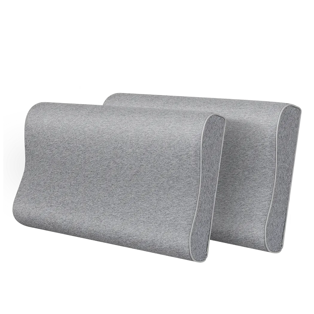 Dreamz Memory Foam Pillow Pillowcase Supprt Grey Rebound