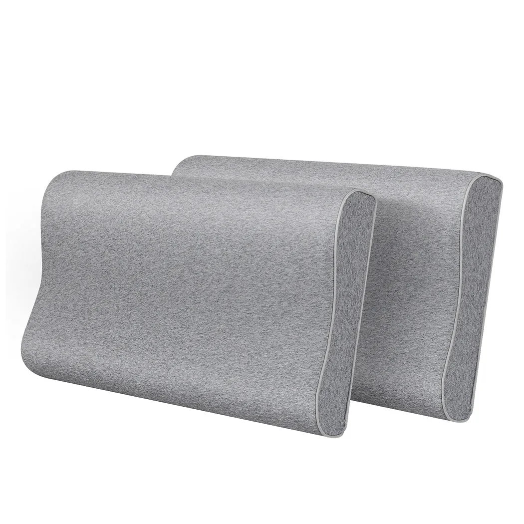 Dreamz Memory Foam Pillow Pillowcase Supprt Grey Rebound