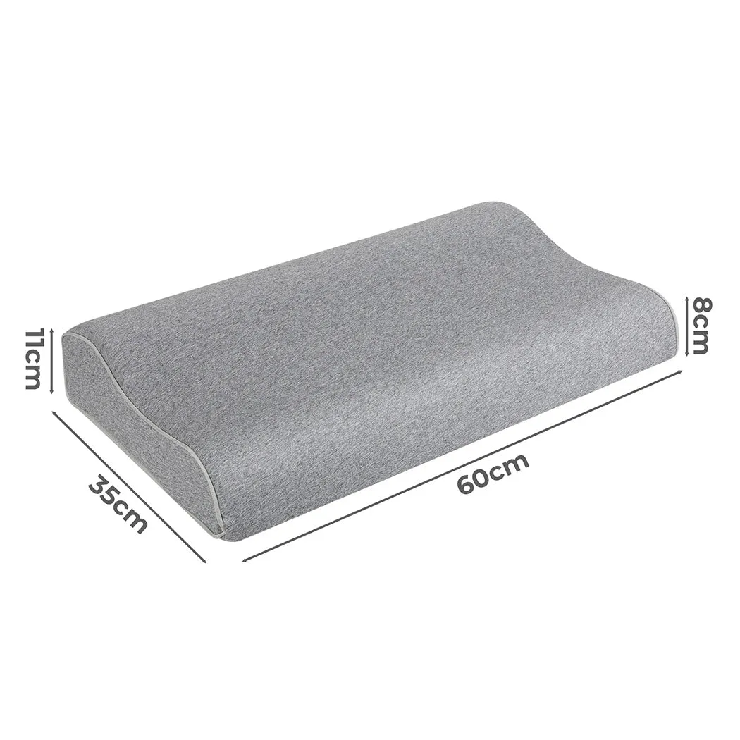 Dreamz Memory Foam Pillow Pillowcase Supprt Grey Rebound
