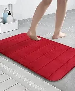 Drimat Memory Foam Bath Mat Red