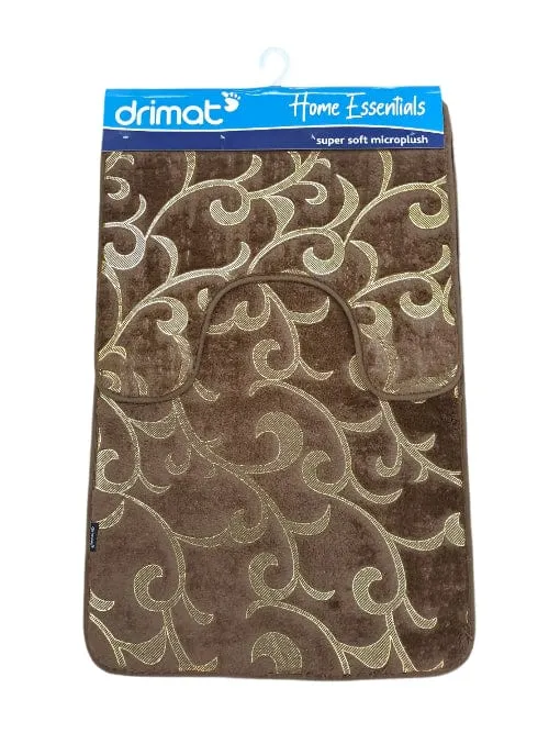 Drimat Velvet Memory Foam Bath Mat 2 Piece