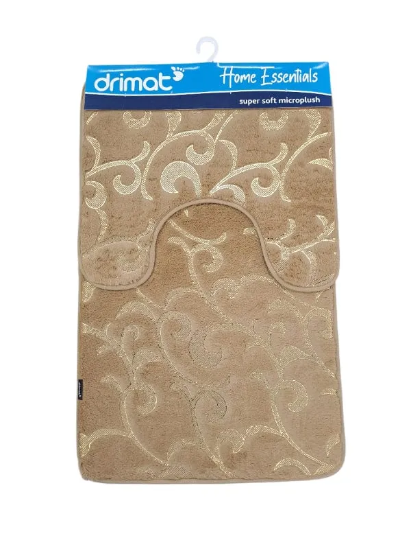 Drimat Velvet Memory Foam Bath Mat 2 Piece
