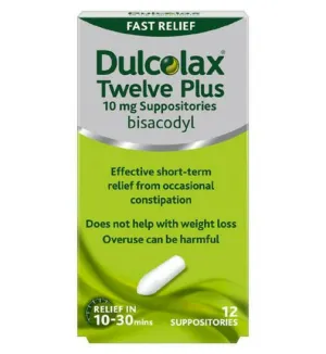 Dulcolax Twelve Plus 10MG SuppleSitories