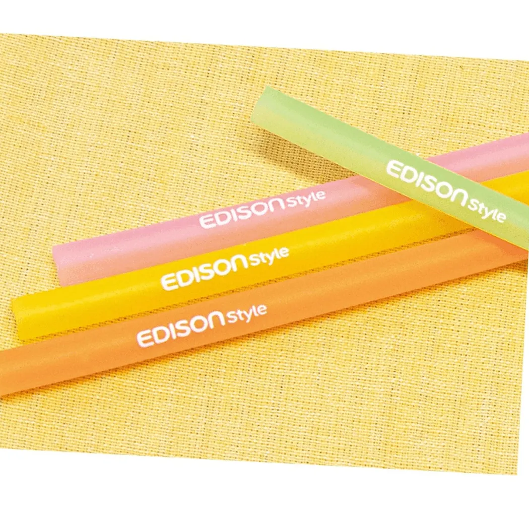 EDISON mama Resealable Silicone Zipper Straw Green/Orange