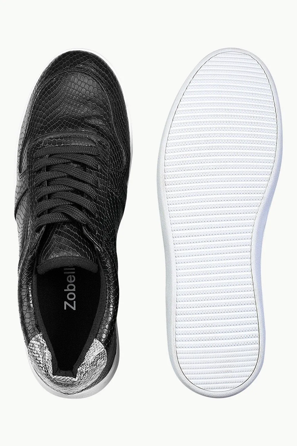 Faux Leather Lace Up Plimsolls