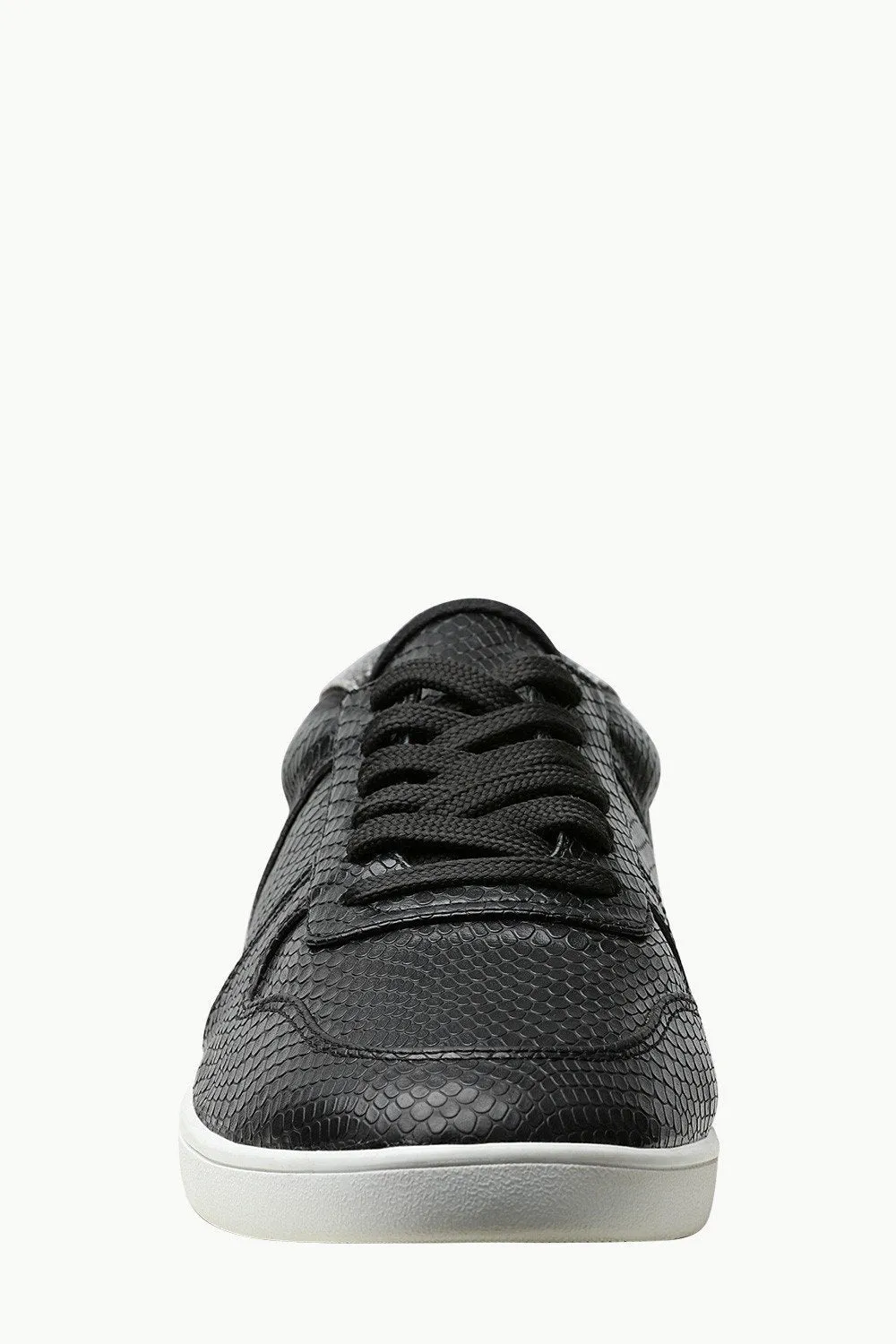 Faux Leather Lace Up Plimsolls