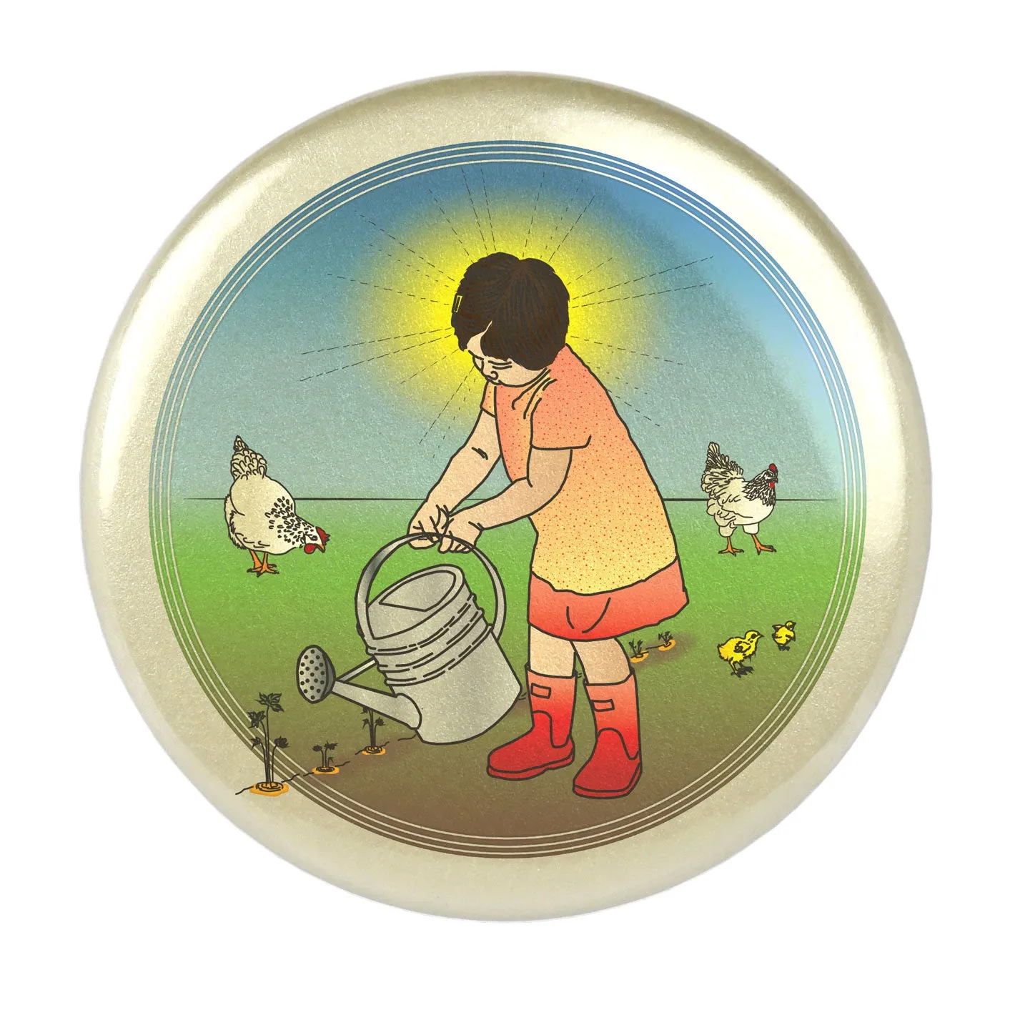 Girl in the Garden Magnet