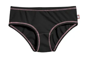 Girls UPF 50  Swimming Briefs | Black w. Bubblegum Stitch