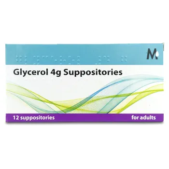 Glycerol glycerin adult suppositories 4G 12 fillets/boxes (British Kaishelu, effectively alleviate constipation) Glycerol 4G SUPPOSITORIES for Adults 12 Pack