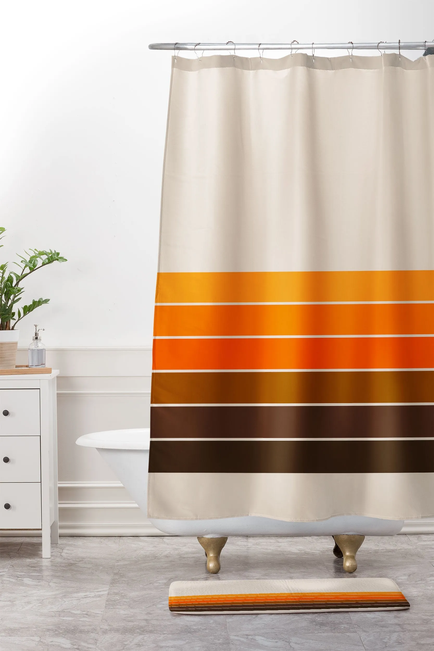 GOLDEN SPRING STRIPES MEMORY FOAM BATH MAT