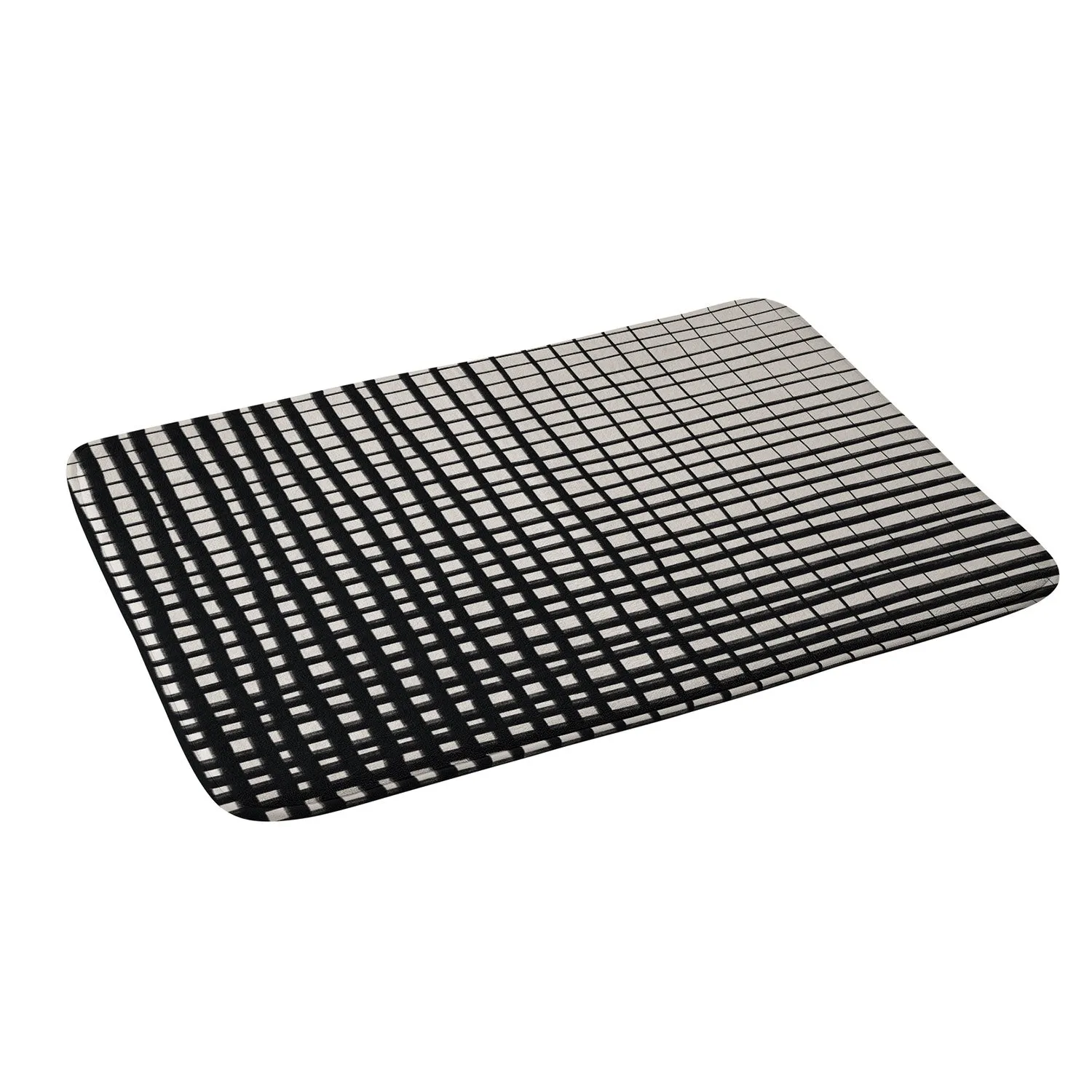 HAND DRAWN GRID MEMORY FOAM BATH MAT