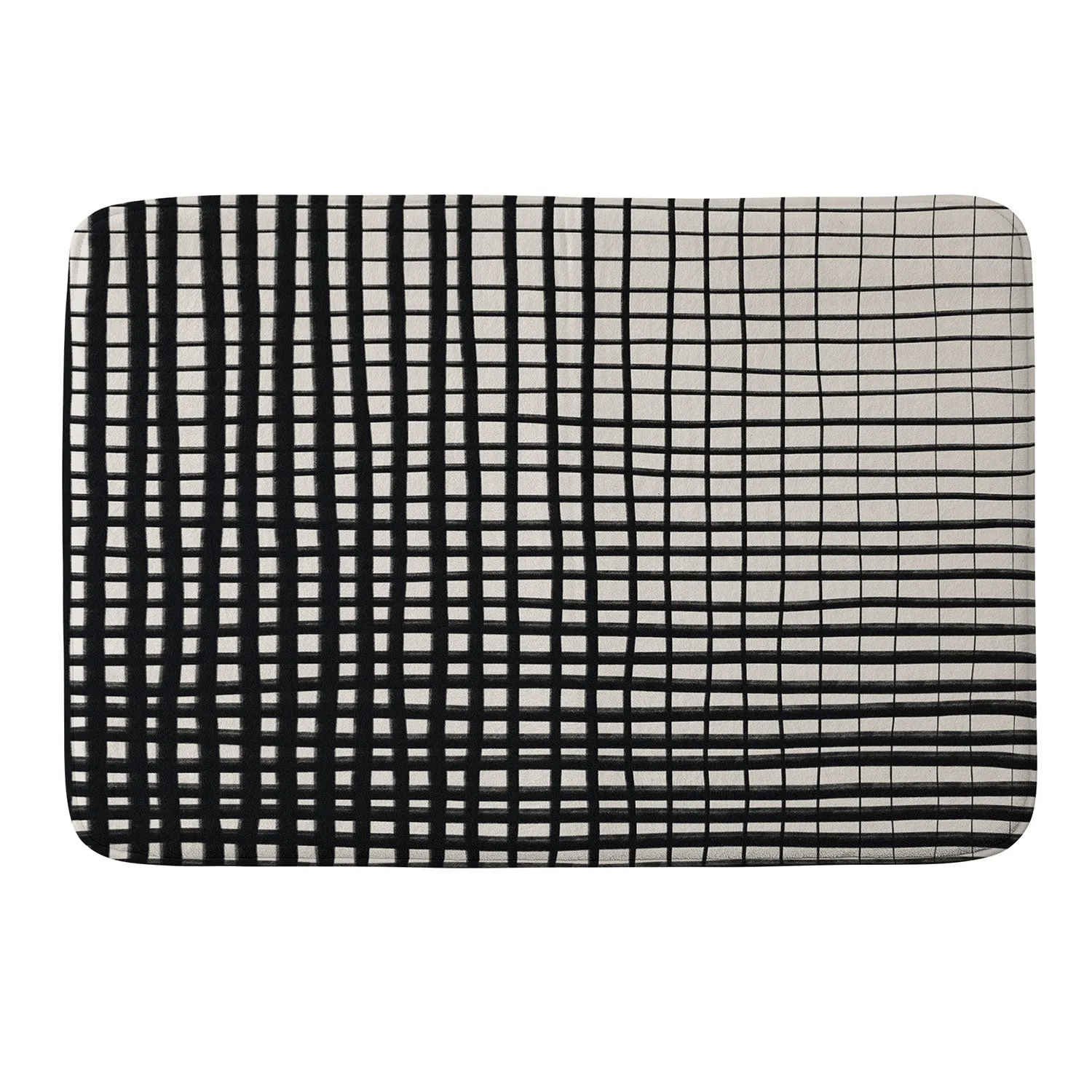 HAND DRAWN GRID MEMORY FOAM BATH MAT