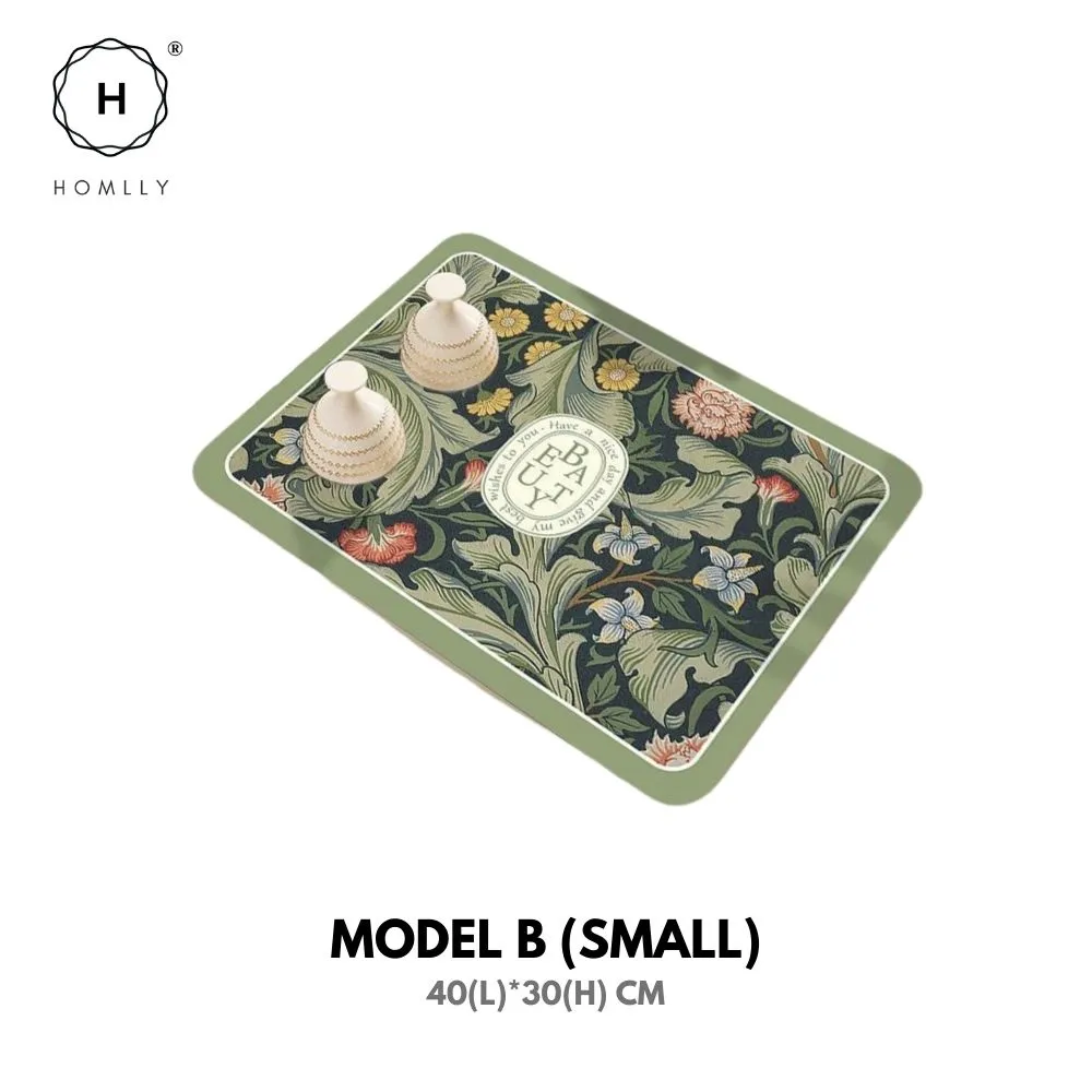 Homlly Floral Super Absorbent Anti Slip Dish Drying Mat for Kitchen Counter Placemat