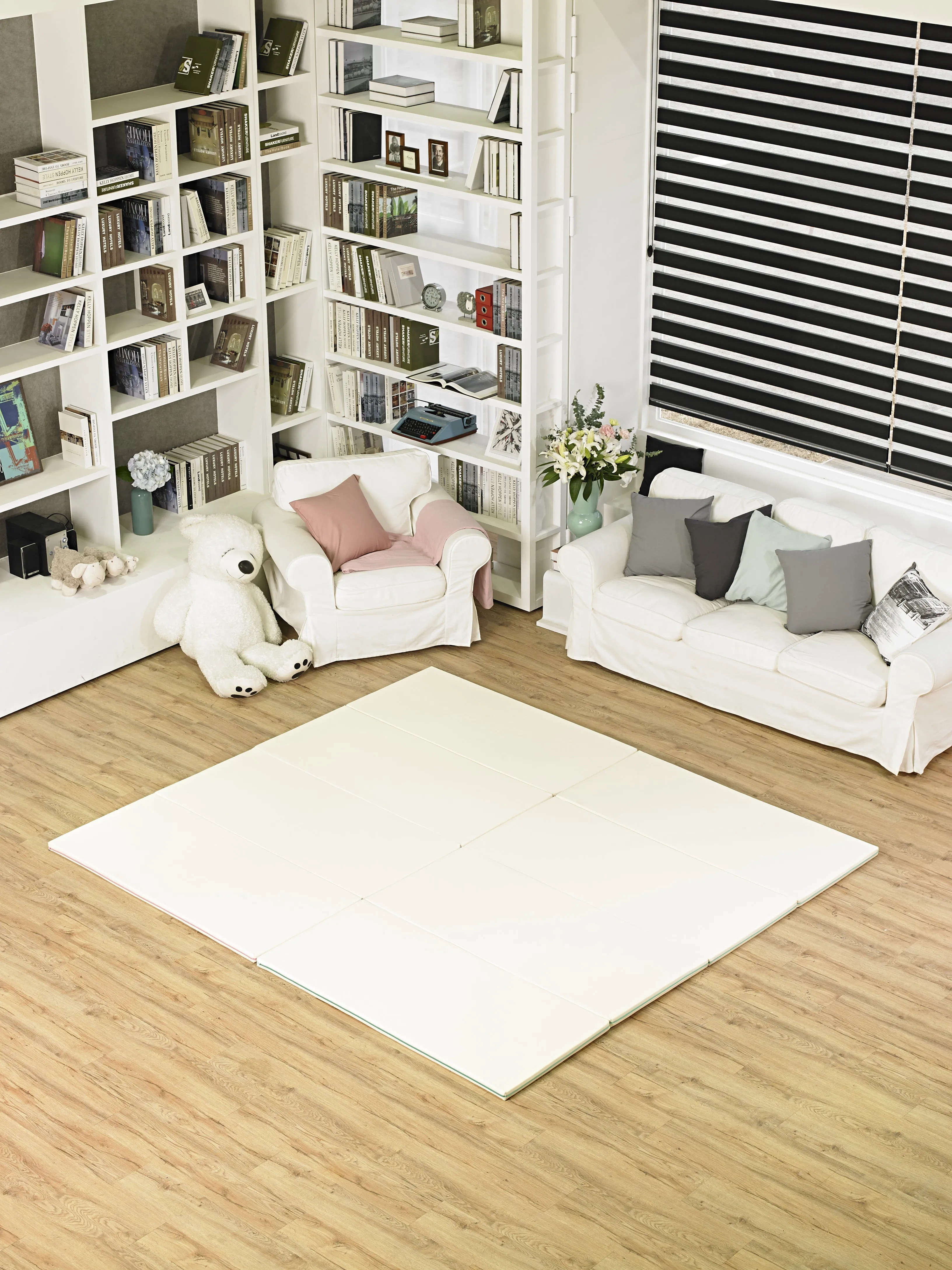 Huella Memory Foam Playmat Marshmellow & Very Berry (Pink) - M (2000 x 1200)