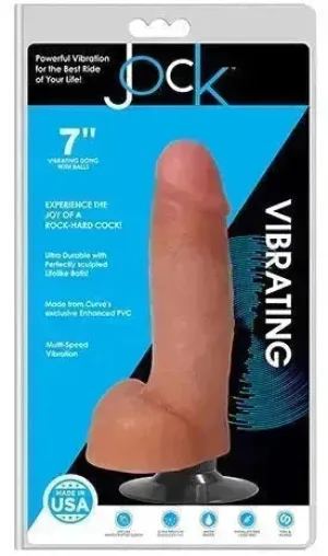 Jock 7" Vibrating Dong With Balls Vanilla