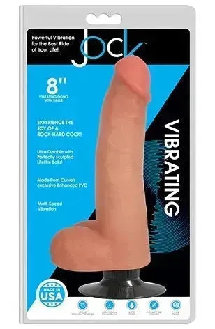 Jock 8" Vibrating Dong With Balls Vanilla