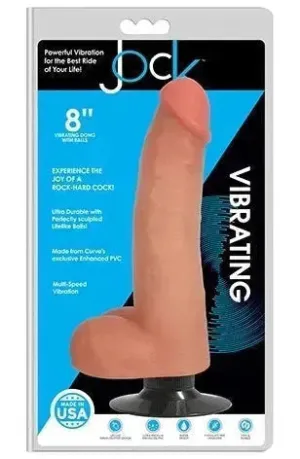 Jock 8" Vibrating Dong With Balls Vanilla