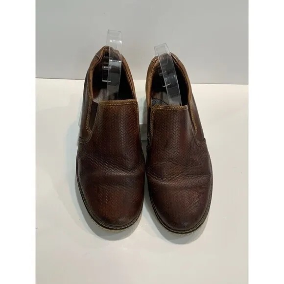 Johnston &amp; Murphy Men McGuffey Leather Slip On Shoes Size 9.5M 10976 Brown