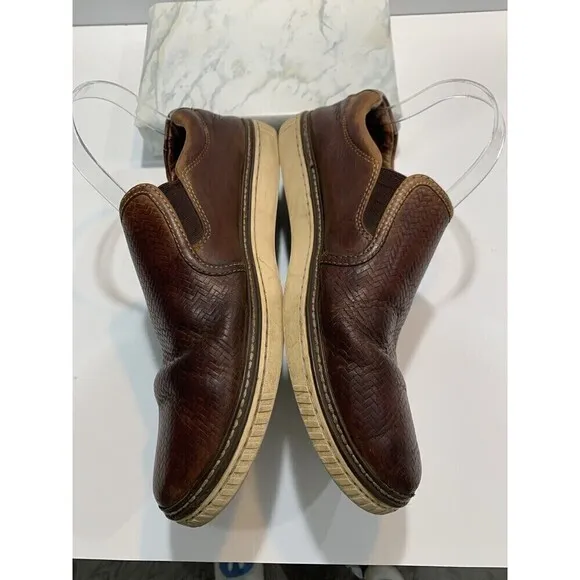 Johnston &amp; Murphy Men McGuffey Leather Slip On Shoes Size 9.5M 10976 Brown