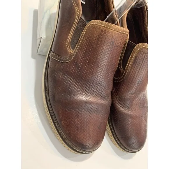 Johnston &amp; Murphy Men McGuffey Leather Slip On Shoes Size 9.5M 10976 Brown