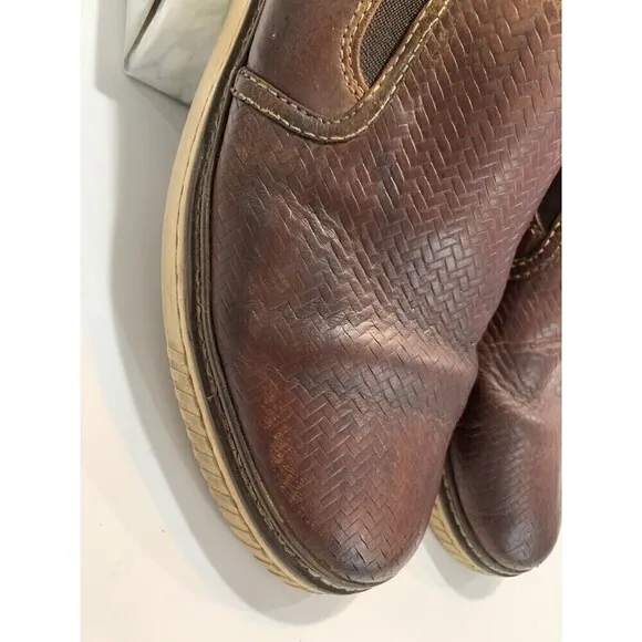 Johnston &amp; Murphy Men McGuffey Leather Slip On Shoes Size 9.5M 10976 Brown