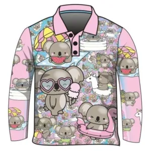 Kids | Ko Ko Koala Pink Fishing Shirt ★Pre-Order★