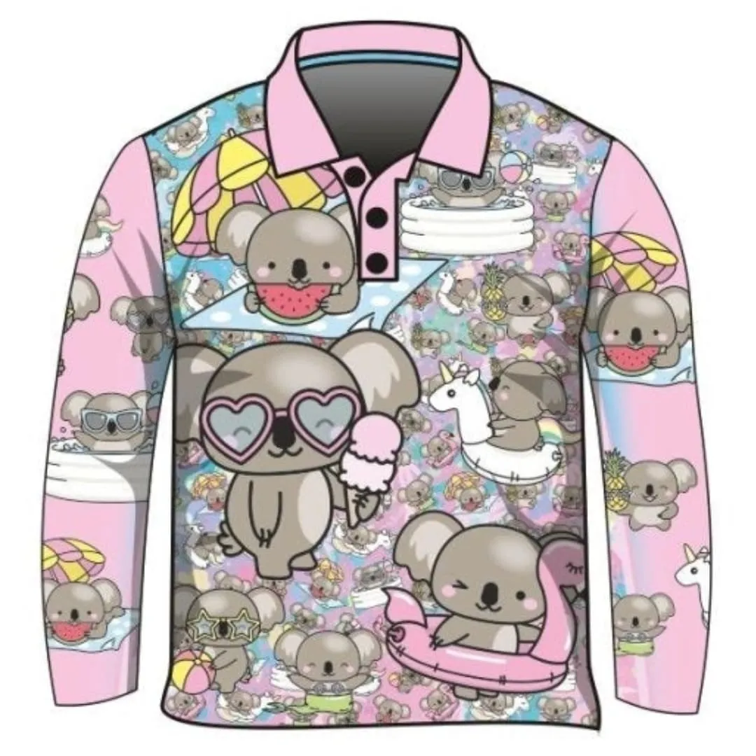 Kids | Ko Ko Koala Pink Fishing Shirt ★Pre-Order★