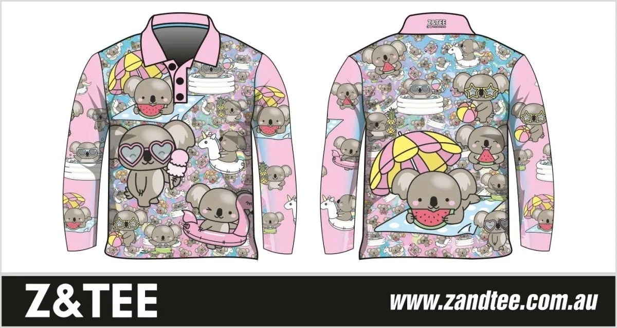 Kids | Ko Ko Koala Pink Fishing Shirt ★Pre-Order★