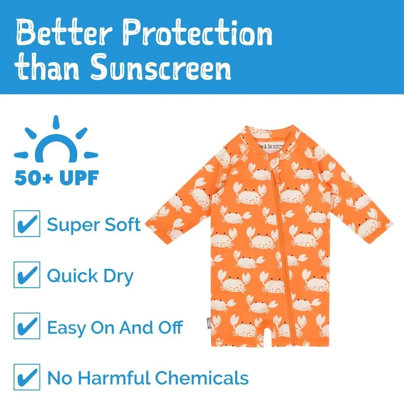 Kids One Piece UV Sun Suit - Crabby Crab