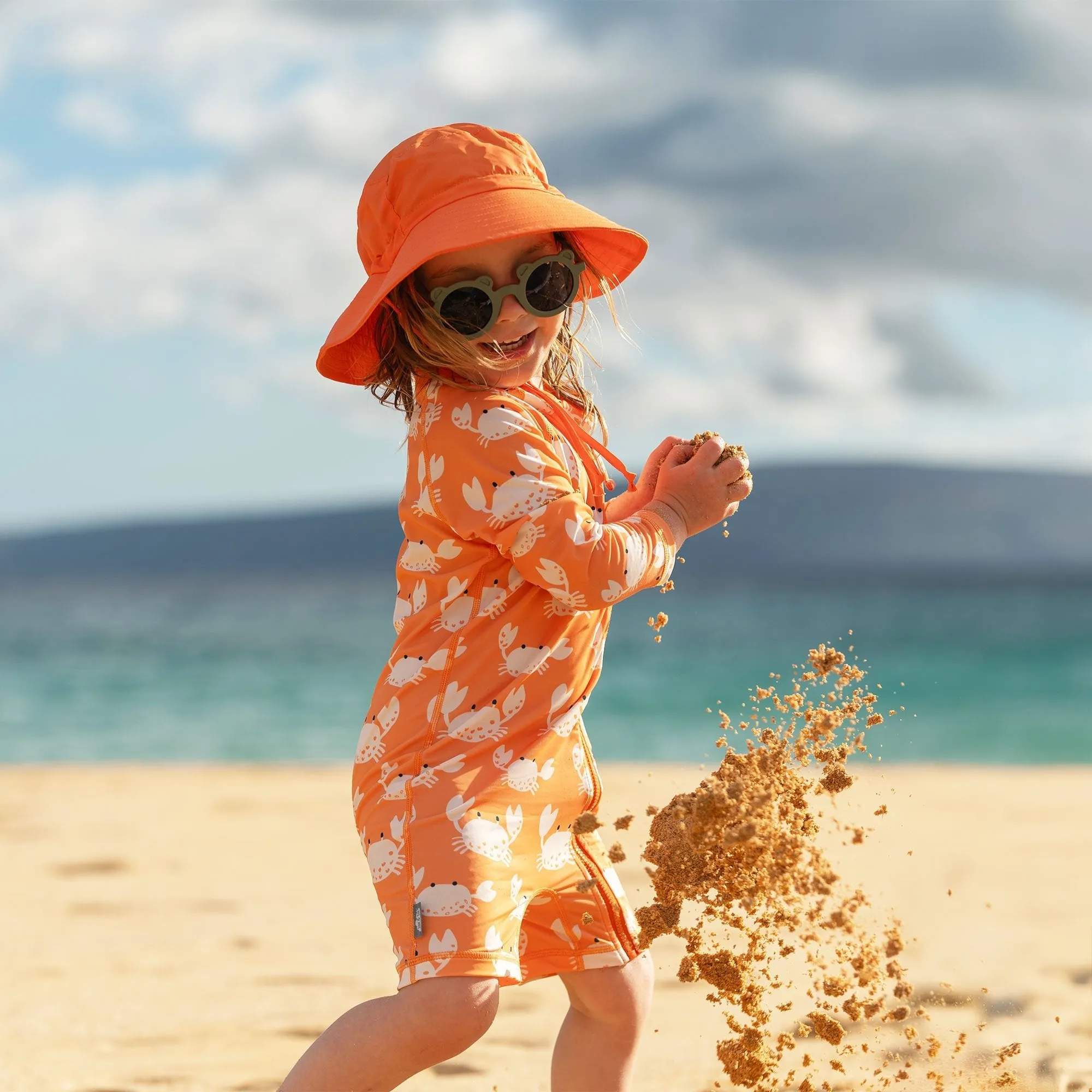 Kids One Piece UV Sun Suit - Crabby Crab