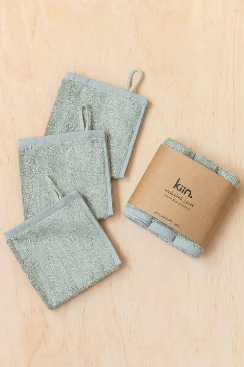 Kiin Bamboo Cotton Wash Cloth 3 Pack