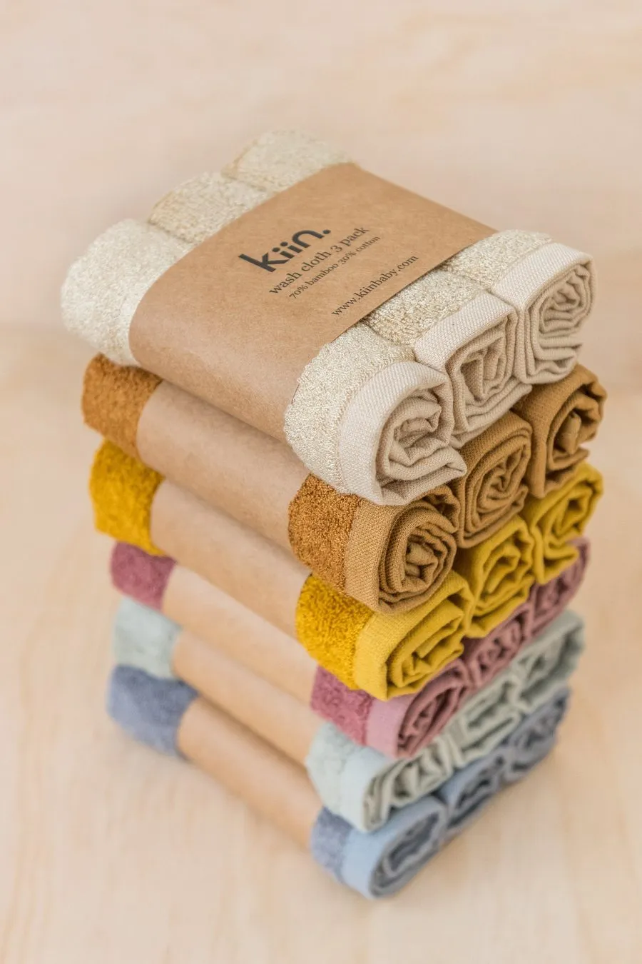 Kiin Bamboo Cotton Wash Cloth 3 Pack